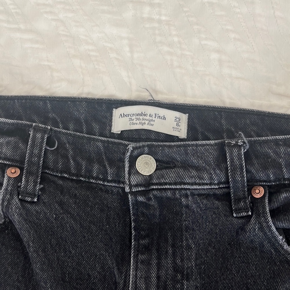 Black Abercrombie and fitch straight jeans size 29